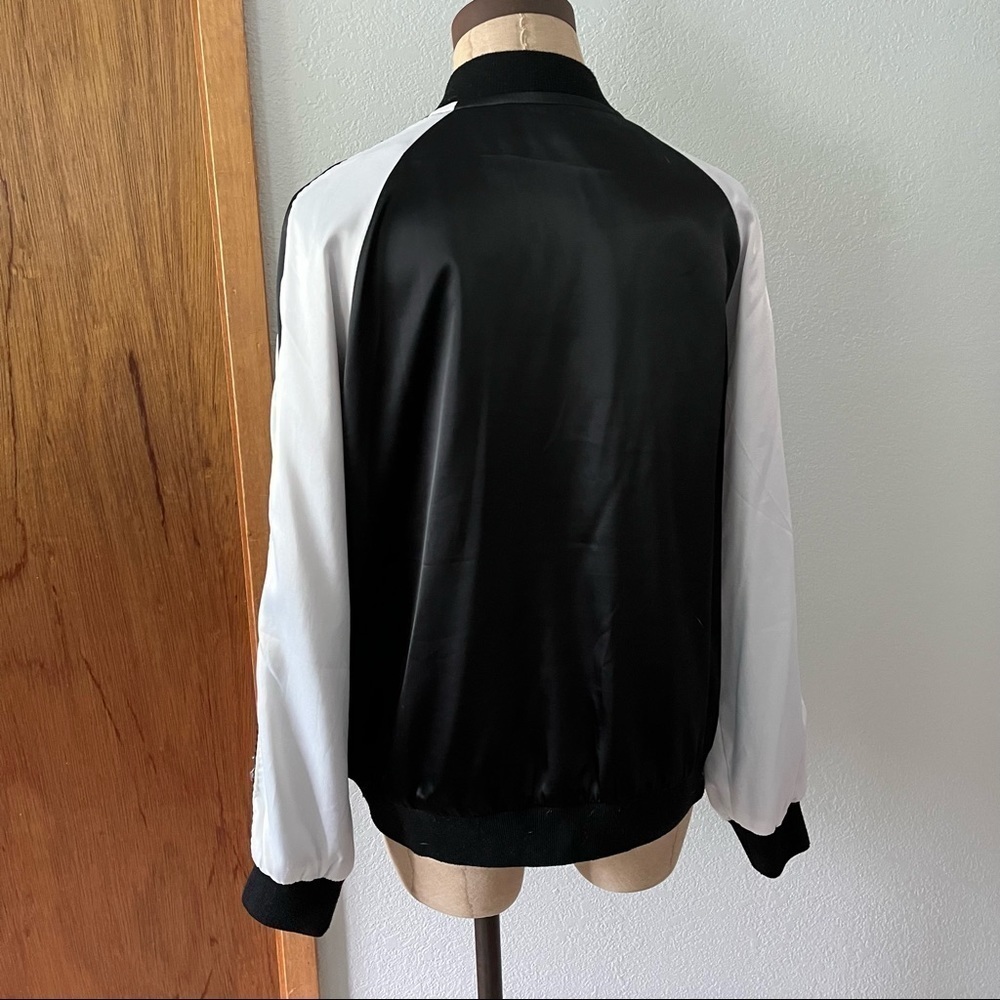 FRENCH BULLDOG sz S SUKAJAN Jacket Souvenir Black White Long Sleeve Zipper - Picture 2 of 7
